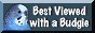 a button, featuring a graphic of a budgie and text which reads: 'best viewed with a budgie.'